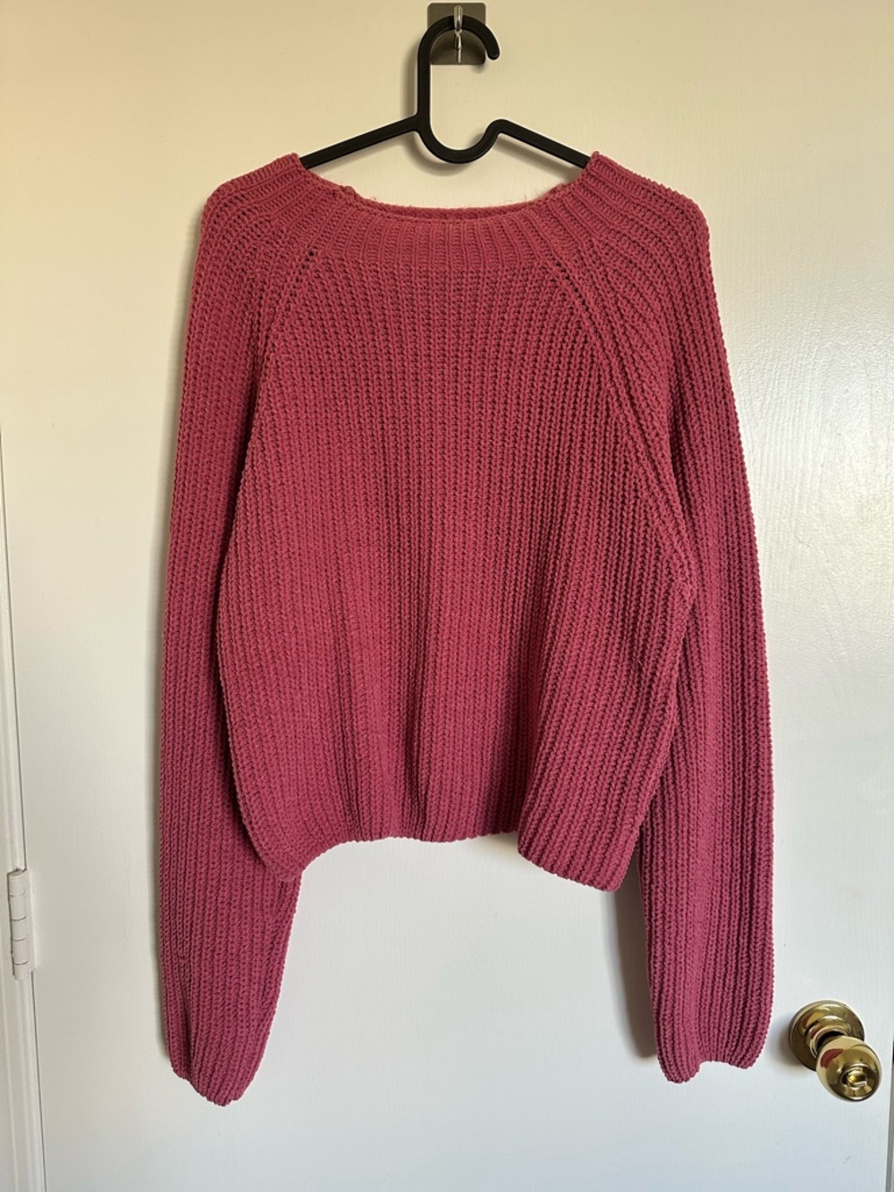 Streetwear Society Vintage Rose Scoop Neck Chunky Sweater